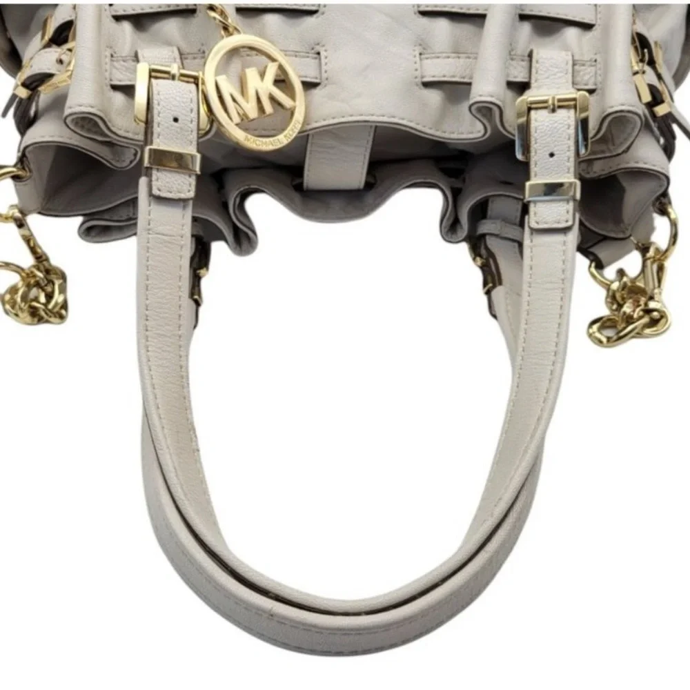 Michael Kors Cream Satchel with Gold Accents